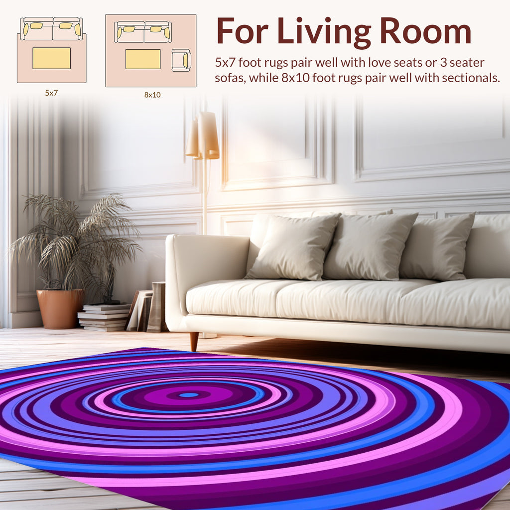 Concentric Rings Vibrant Palette Rug