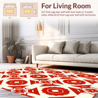 Red Geometric Starburst Mandala Pattern Rug