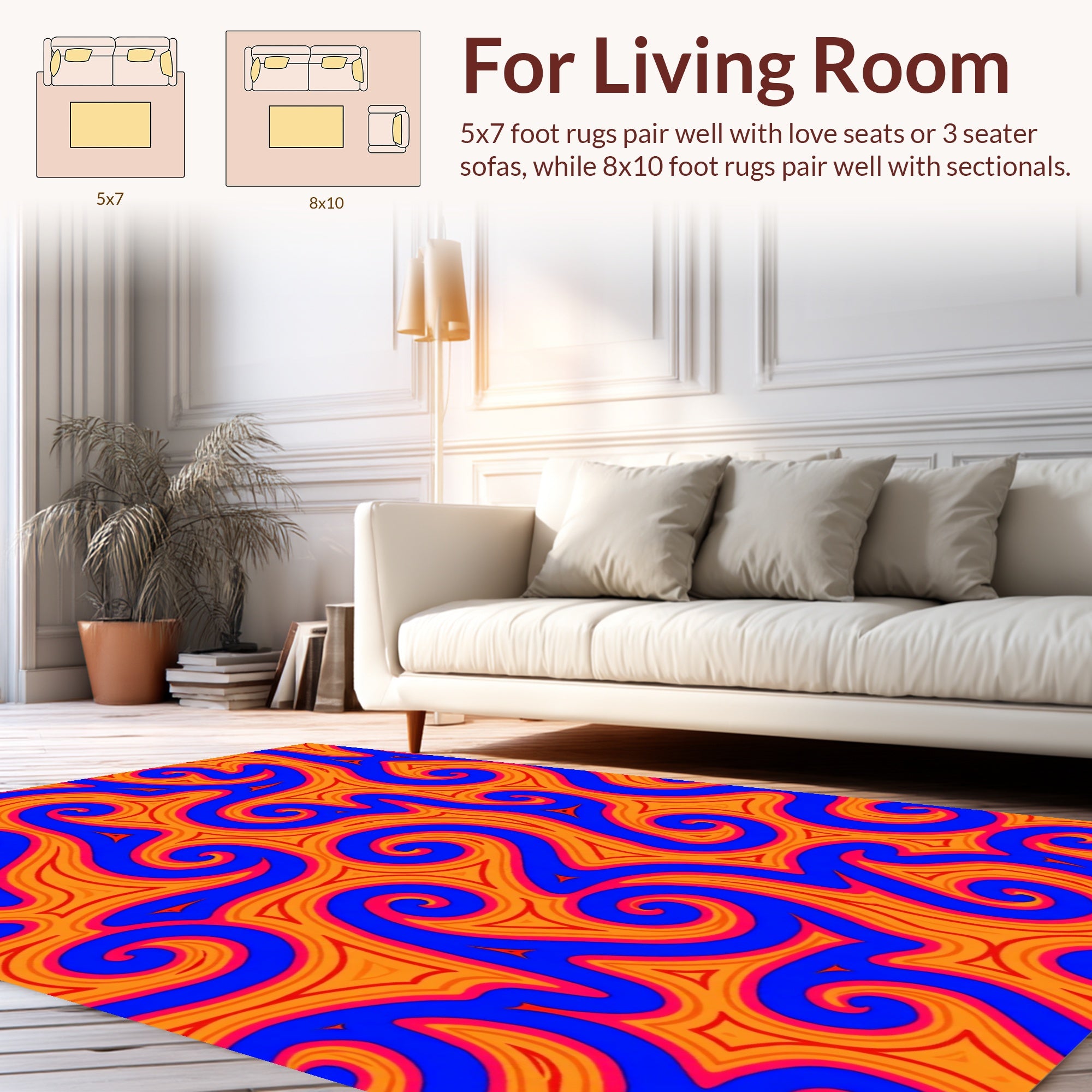 Bold Swirls Abstract Pattern Rug