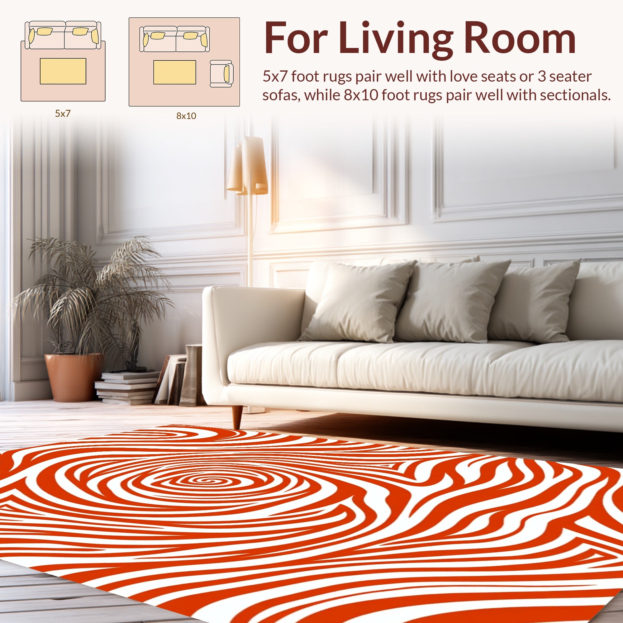Abstract Swirl Stripe Design Rug