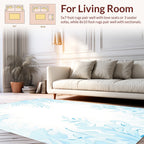 Light Blue Abstract Floral Swirl Pattern Rug