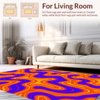 Groovy Swirls Orange Blue Pattern Rug