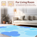 Cool Blues Cloud Pattern Rug