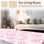 Whimsical Pink Swirls Soft Background Rug