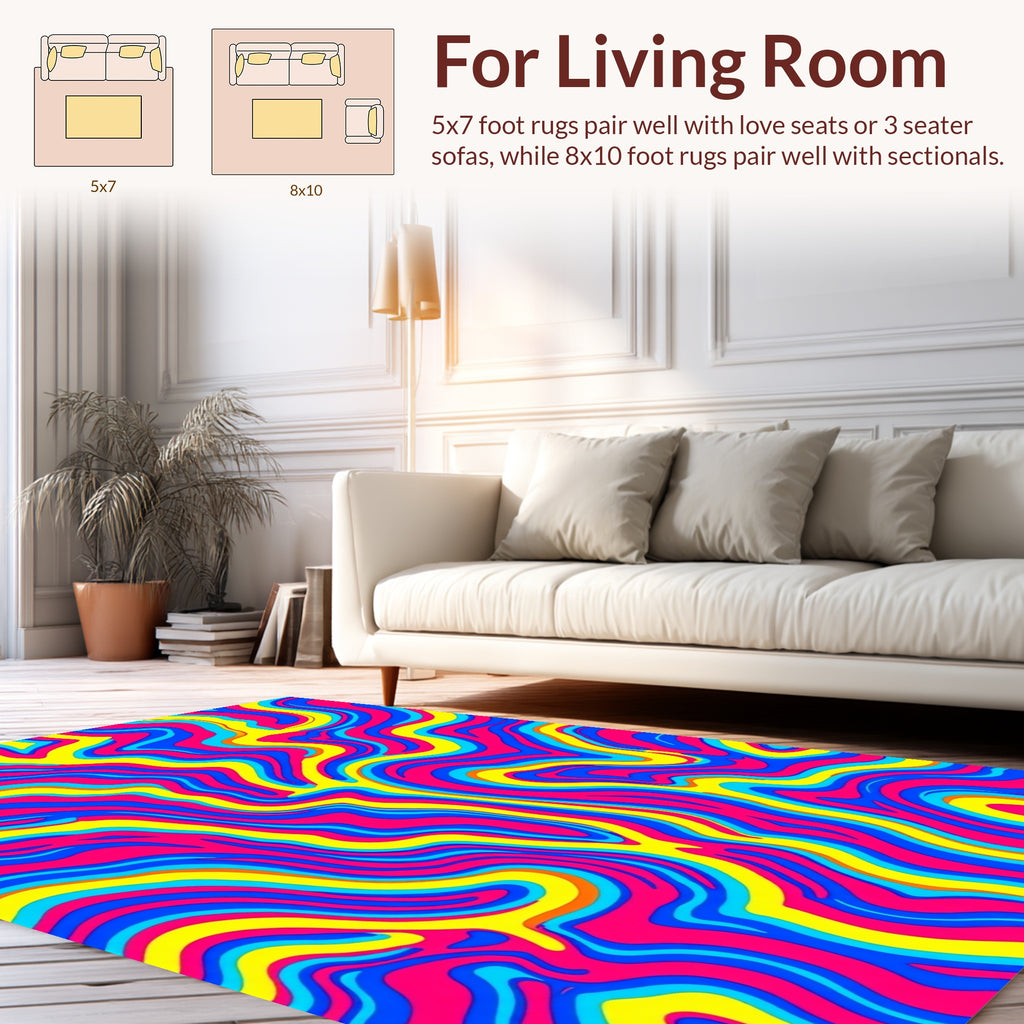 Vibrant Swirl Marble Pattern Rug