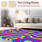 Vibrant Swirl Marble Pattern Rug
