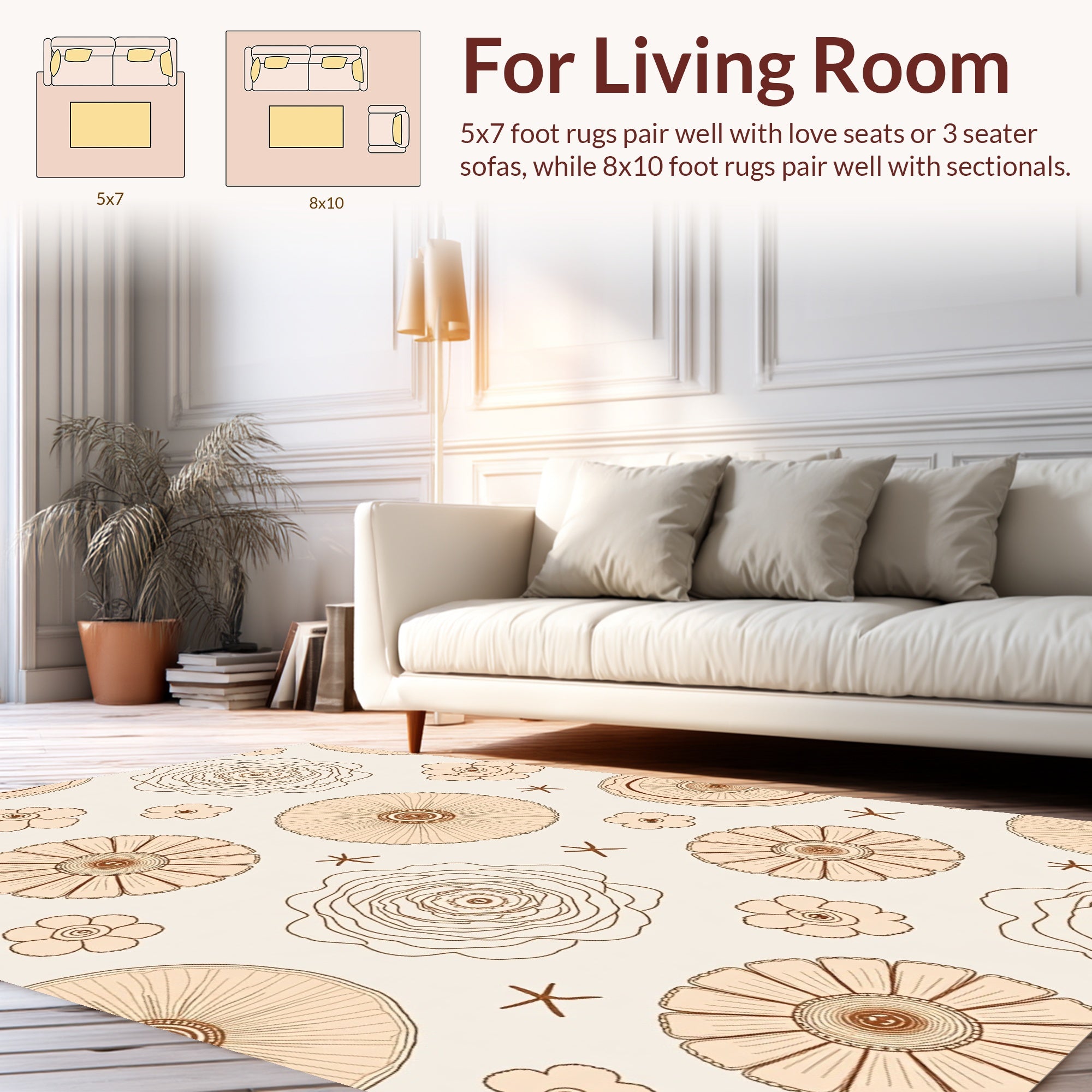 Floral Outline Pattern Rug