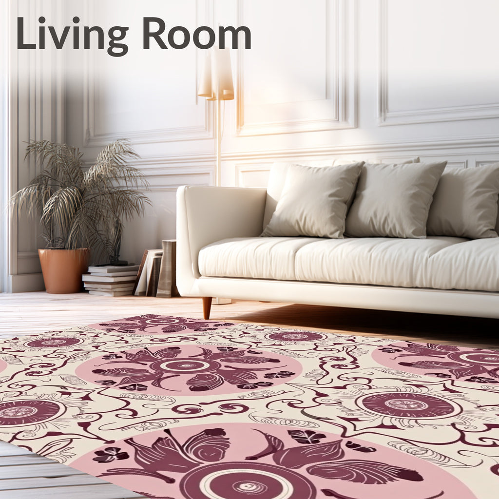 Artistic Floral Medallion Pattern Rug