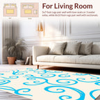 Aqua Swirl Pattern Design Rug
