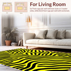 Bold Yellow Black Stripe Pattern Rug