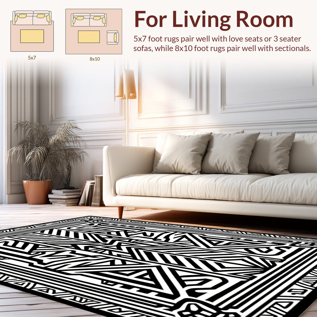 Bold Geometric Art Deco Style Rug