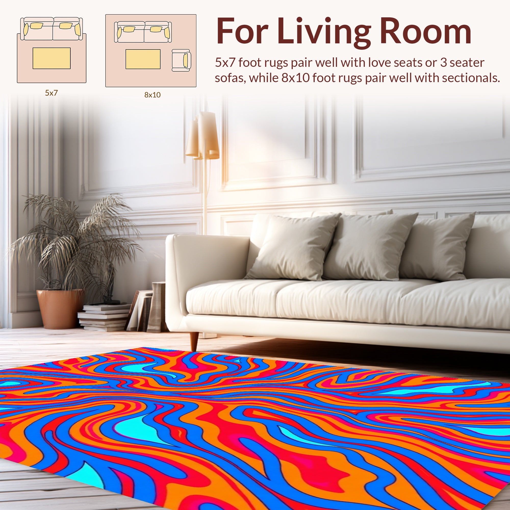 Vivid Swirls Abstract Pattern Rug