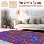 Vibrant Floral Psychedelic Pattern Rug