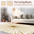 Golden Sunburst Geometric Design Rug