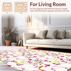 Whimsical Abstract Floral Print Rug