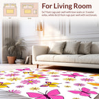 Retro Butterflies Flowers Pattern Rug