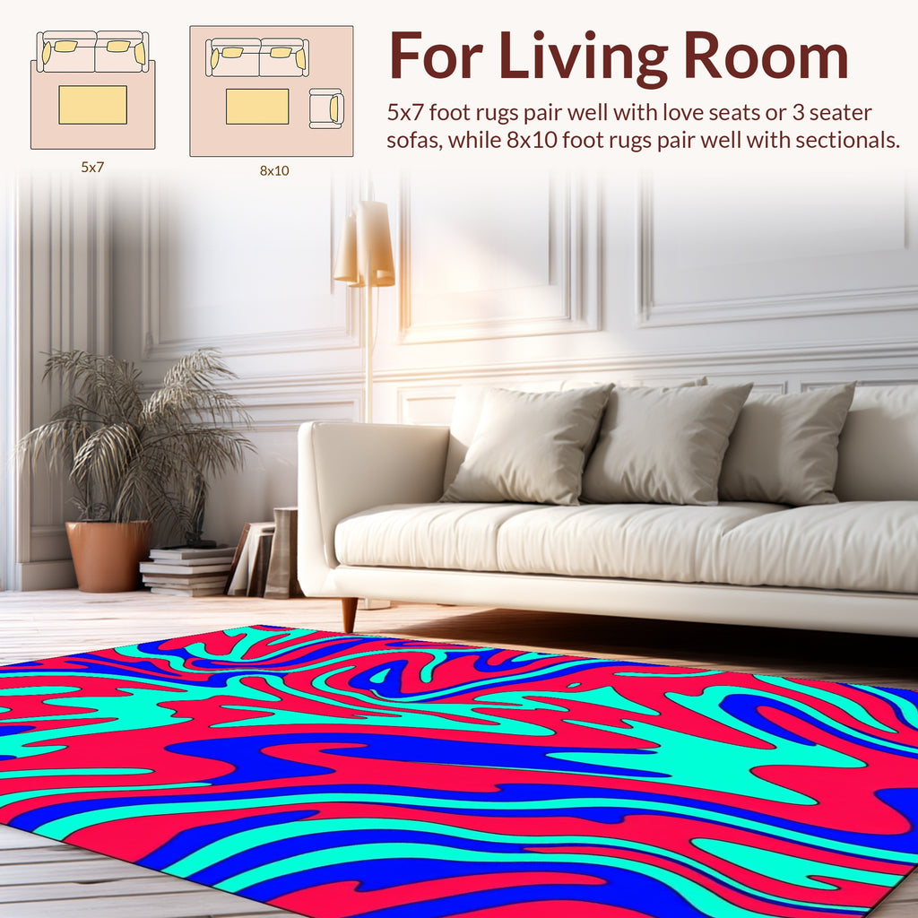 Vibrant Swirl Fluid Pattern Design Rug