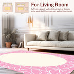 Pink Floral Silhouette Pattern Rug