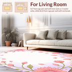 Soft Pink Floral Vine Pattern Rug