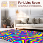 Vibrant Swirling Multi-Color Abstract Rug