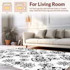 Bold Floral Outline Pattern Rug