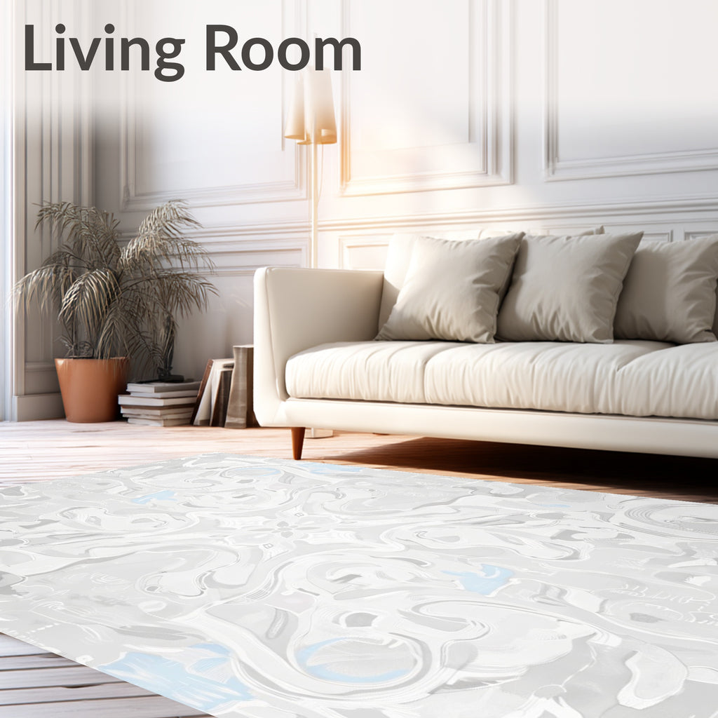 Monochromatic Soft Abstract Swirl Rug