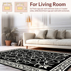 Intricate Scrollwork Floral Pattern Rug