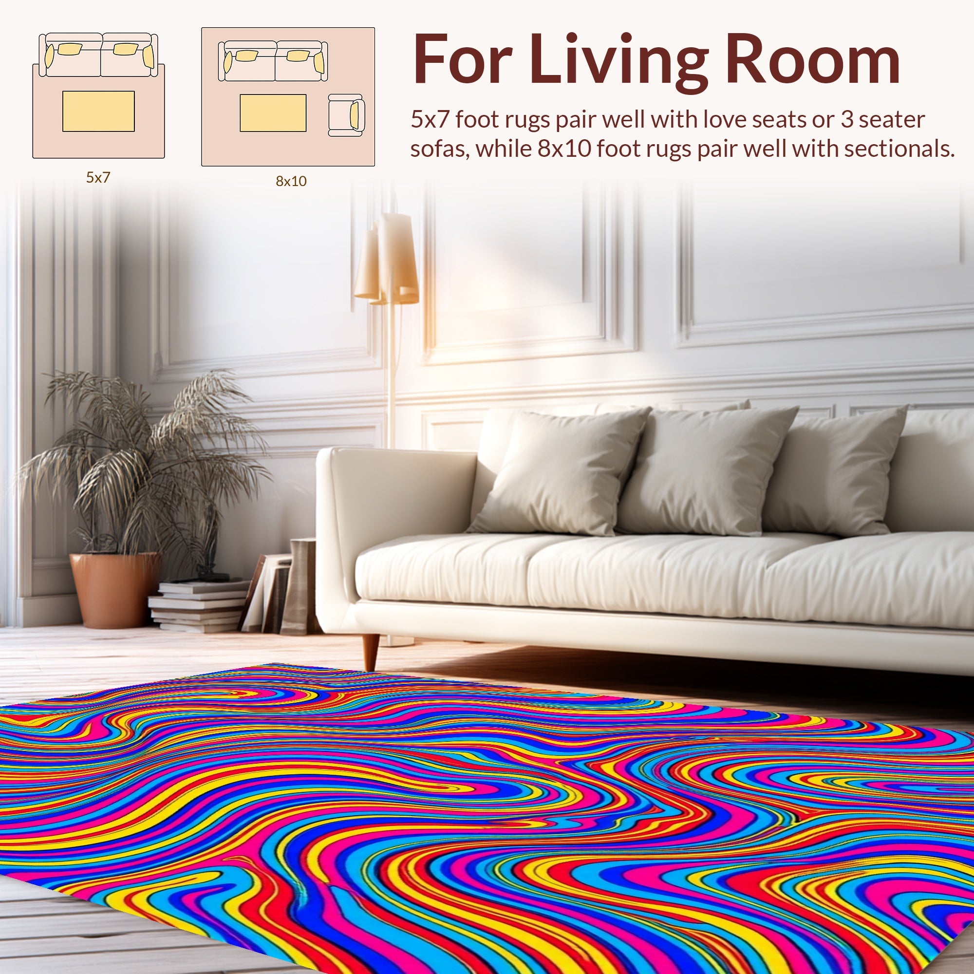 Vibrant Swirl Pattern Graphic Rug