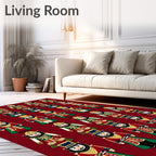 Festive Nutcracker Soldier Red Green Gold Rug