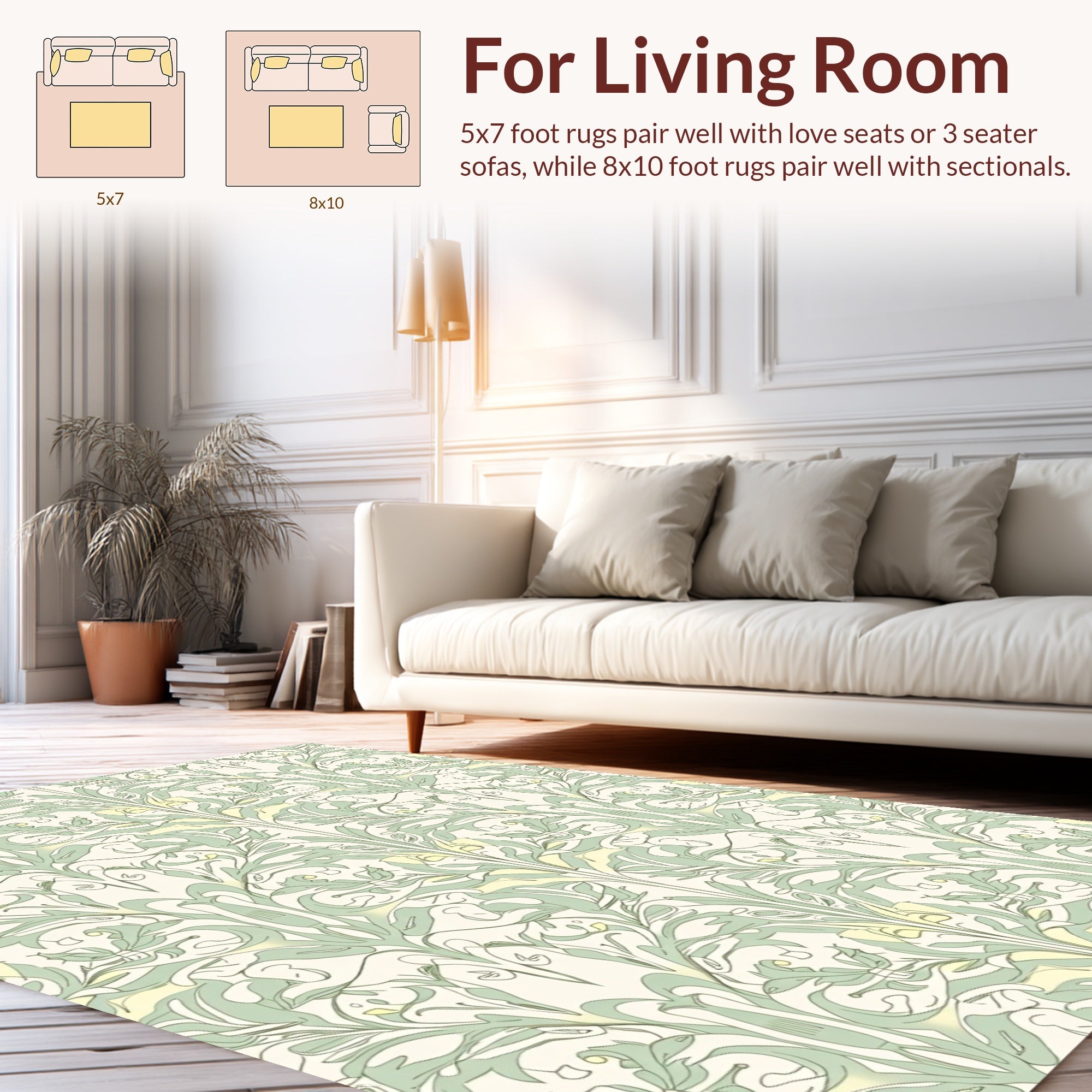 Art Nouveau Floral Swirls Rug