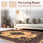 Intricate Floral Medallion Beige Rug