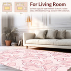 Delicate Floral Swirl Pink Pattern Rug