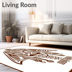 Tribal Warrior Brown Face Art Rug