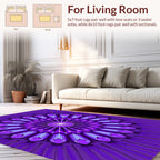 Radiant Violet Geometric Mandala Pattern Rug