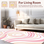 Blush Pink Swirl Abstract Pattern Rug
