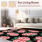 Bold Floral Arrangement On Black Rug