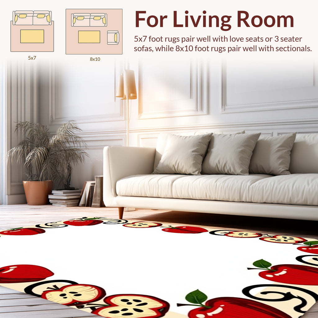 Red Apple Border Design Rug
