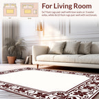 Ornate Floral Vine Border Design Rug