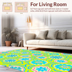 Vibrant Floral Swirl Pattern Rug