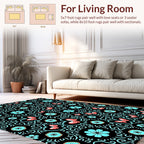Whimsical Butterfly Floral Swirl Pattern Rug