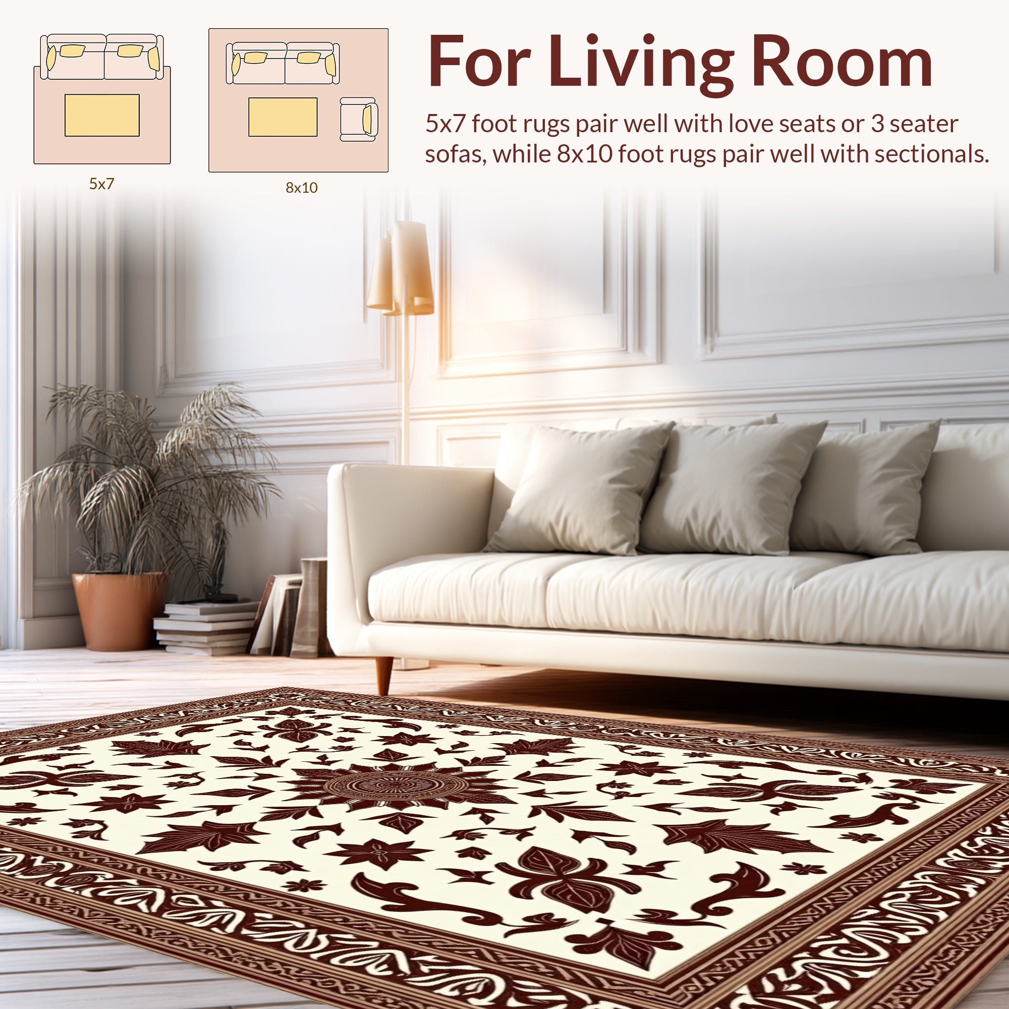 Rich Earth Tone Floral Medallion Rug