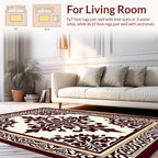 Ornate Damask Patterned Jewel Tone Rug