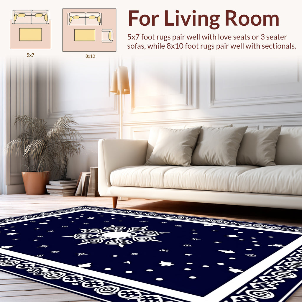 Star Cluster Ornate Border Design Rug