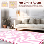 Abstract Pink Swirls Pattern Rug