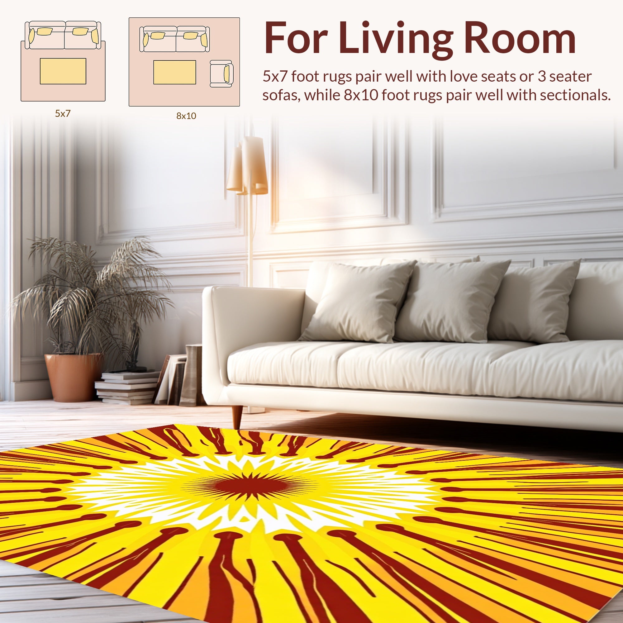 Radiating Starburst Geometric Pattern Rug