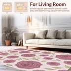 Rose Garden Pattern With Leaves Rug