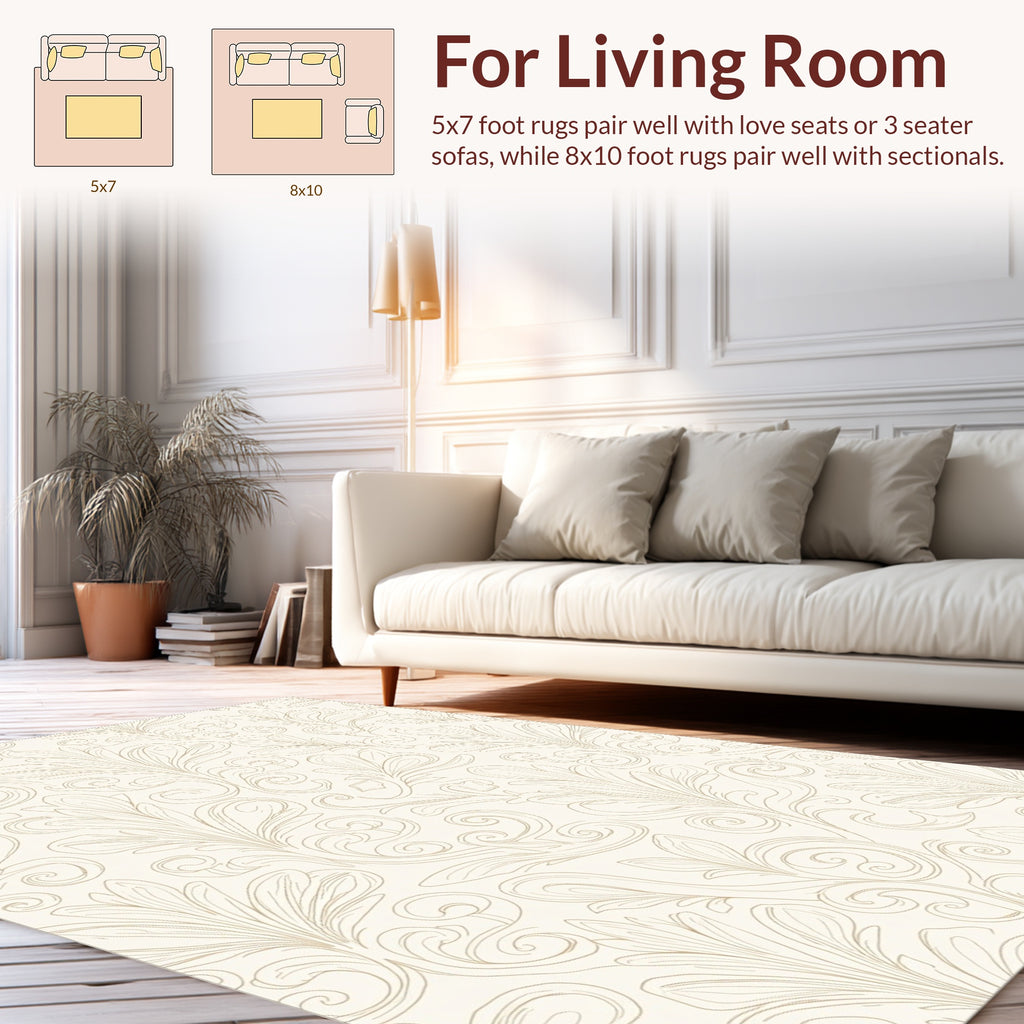 Classic Floral Scroll Pattern Rug
