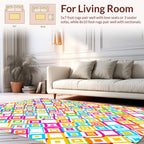 Bright Abstract Diamond Pattern Rug