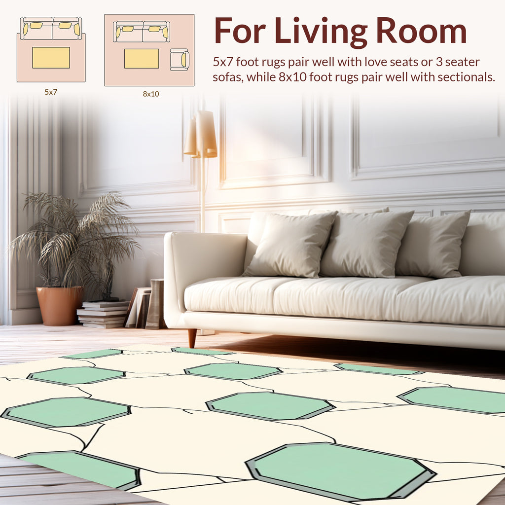 Geometric Octagon Inlaid Pattern Rug