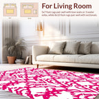 Hot Pink Abstract Geometric Pattern Rug